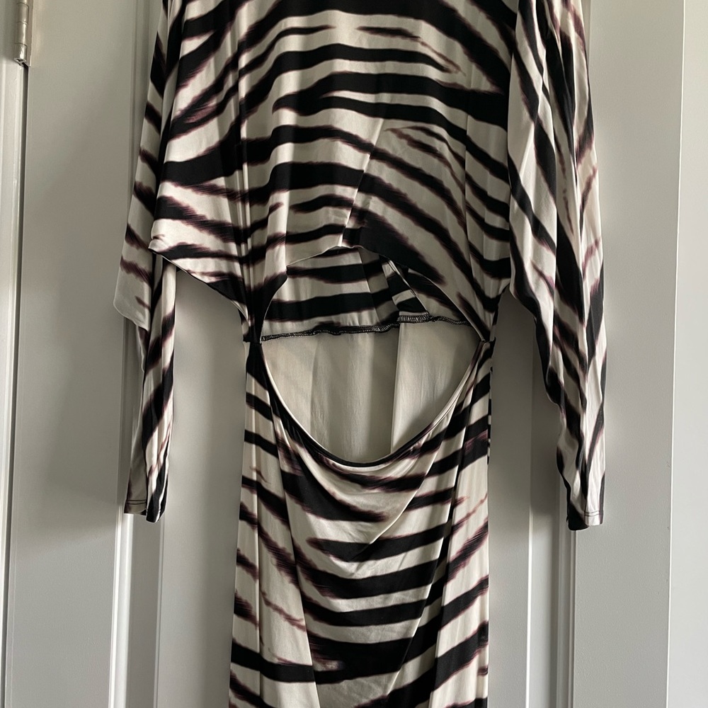 Marciano Zebra print open back cut out dress.